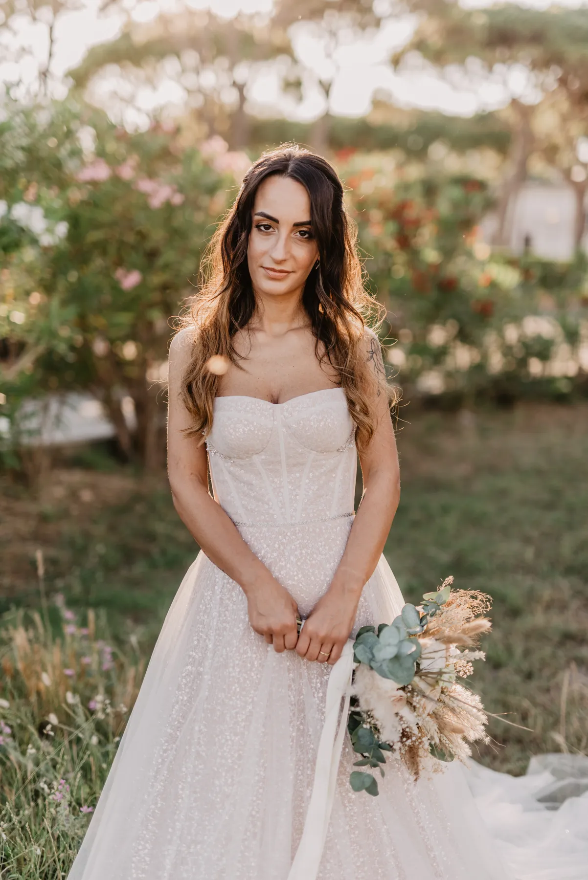 Bridal hair in Padua with a soft, romantic updo