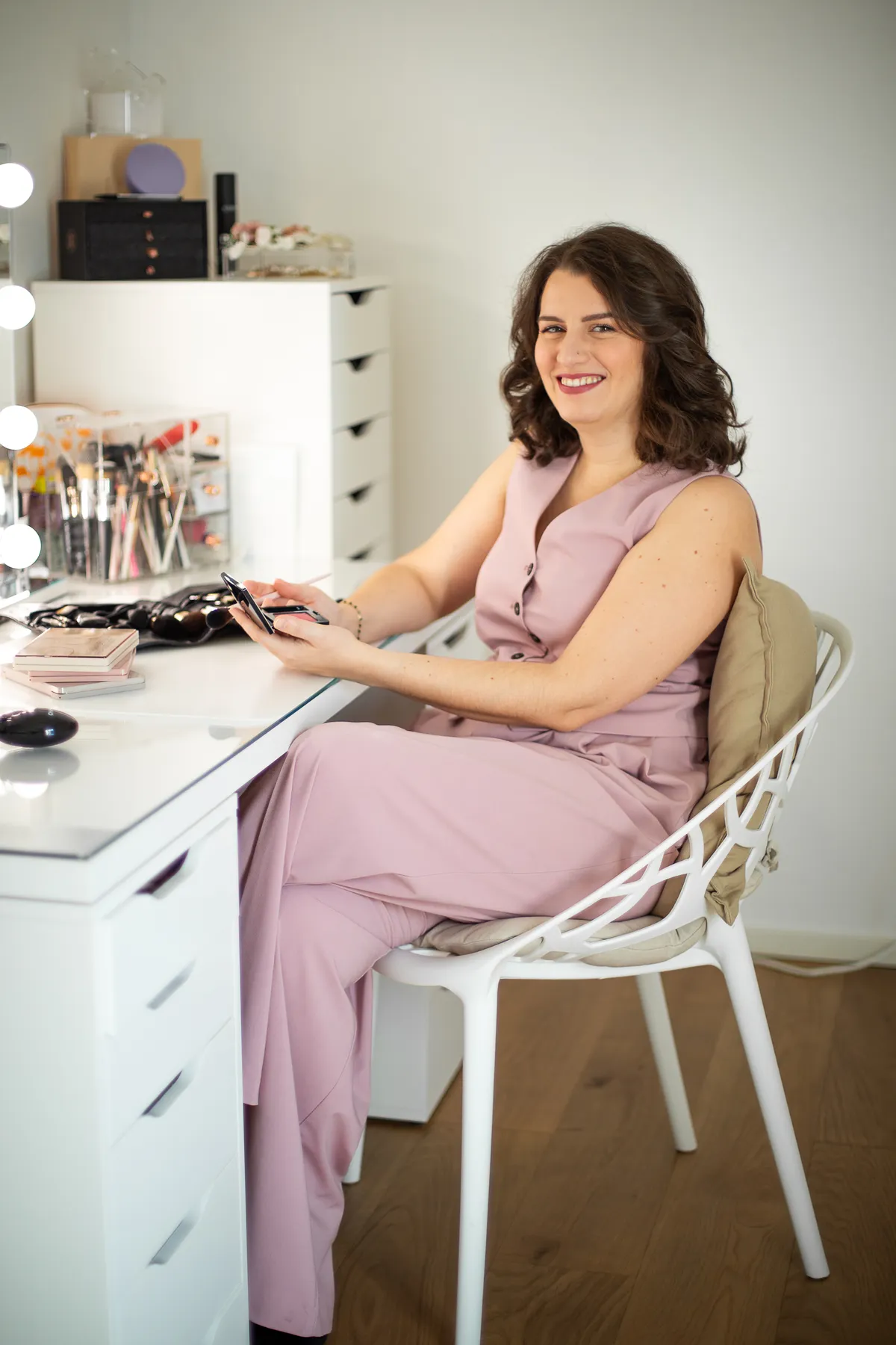 Silvia Pretato, make-up artist a Padova, nella sua postazione di lavoro